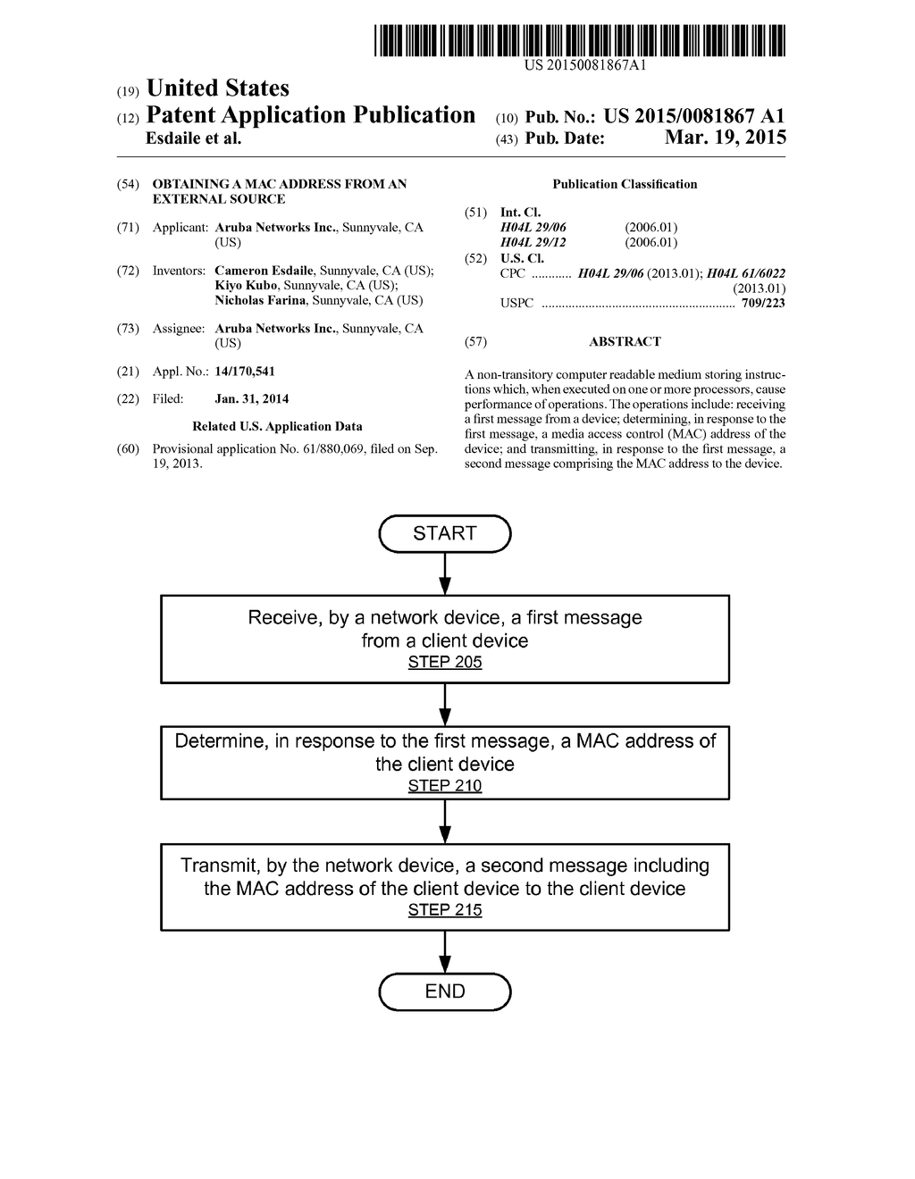 OBTAINING A MAC ADDRESS FROM AN EXTERNAL SOURCE - diagram, schematic, and image 01