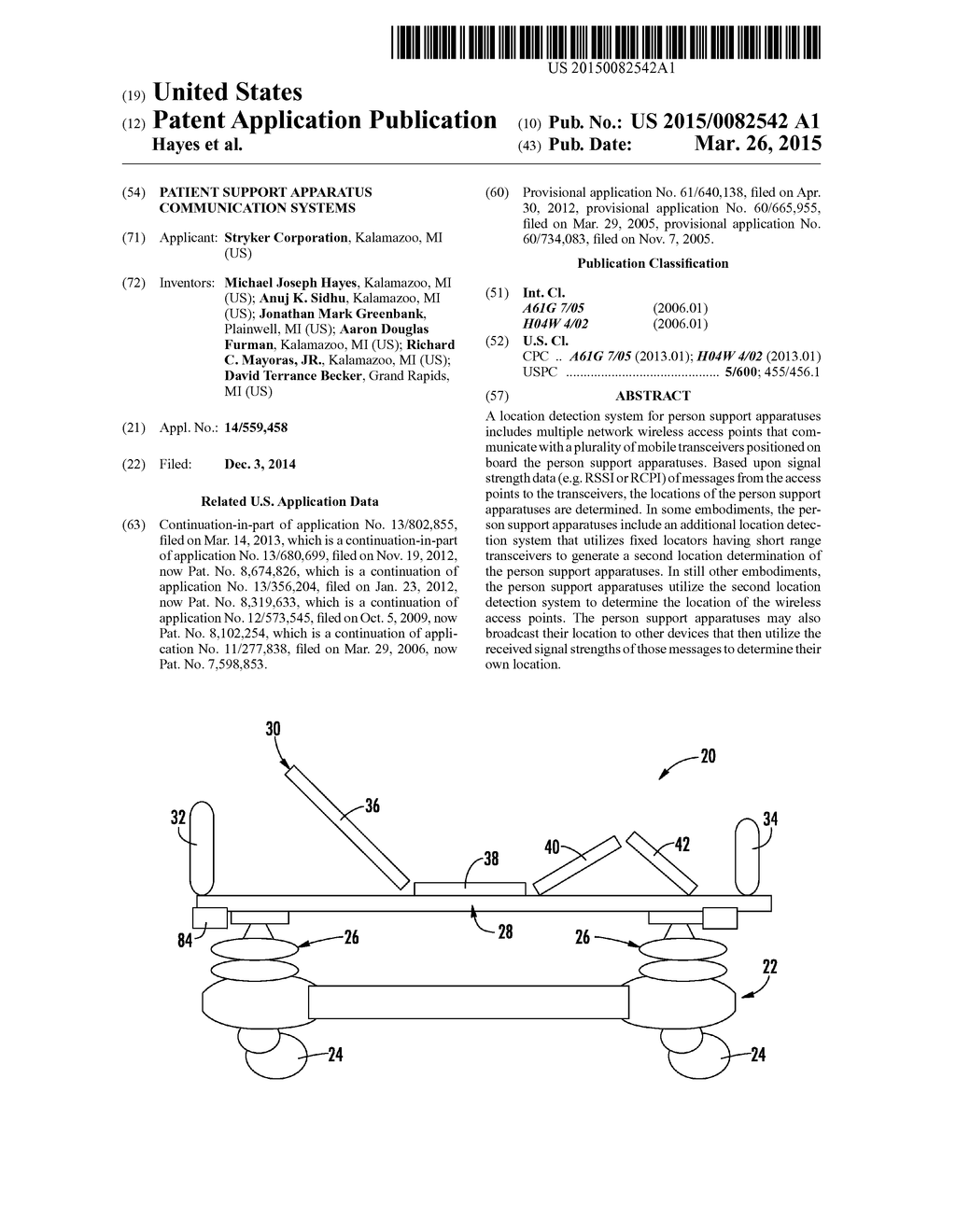 PATIENT SUPPORT APPARATUS COMMUNICATION SYSTEMS - diagram, schematic, and image 01