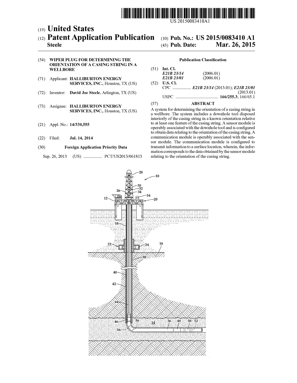 Wiper Plug for Determining the Orientation of a Casing String in a     Wellbore - diagram, schematic, and image 01