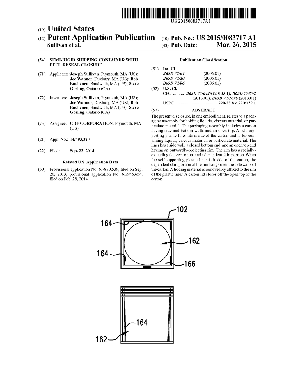 SEMI-RIGID SHIPPING CONTAINER WITH PEEL-RESEAL CLOSURE - diagram, schematic, and image 01