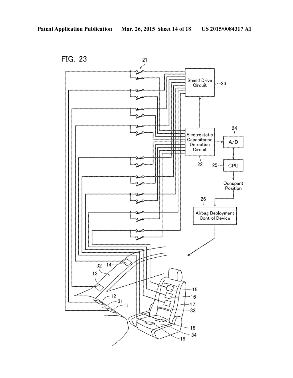 OCCUPANT POSITION DETECTION DEVICE AND AIRBAG DEPLOYMENT CONTROL SYSTEM - diagram, schematic, and image 15