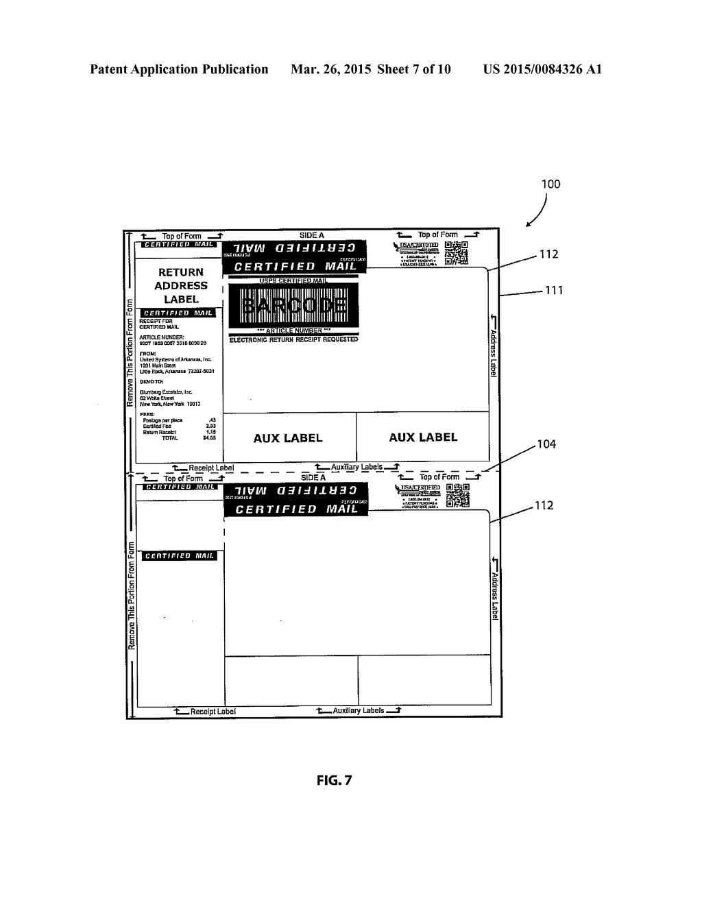 UNITARY FORM FOR MAILING A MAILPIECE VIA A SPECIAL SERVICE AND METHOD OF     USING SAME - diagram, schematic, and image 08