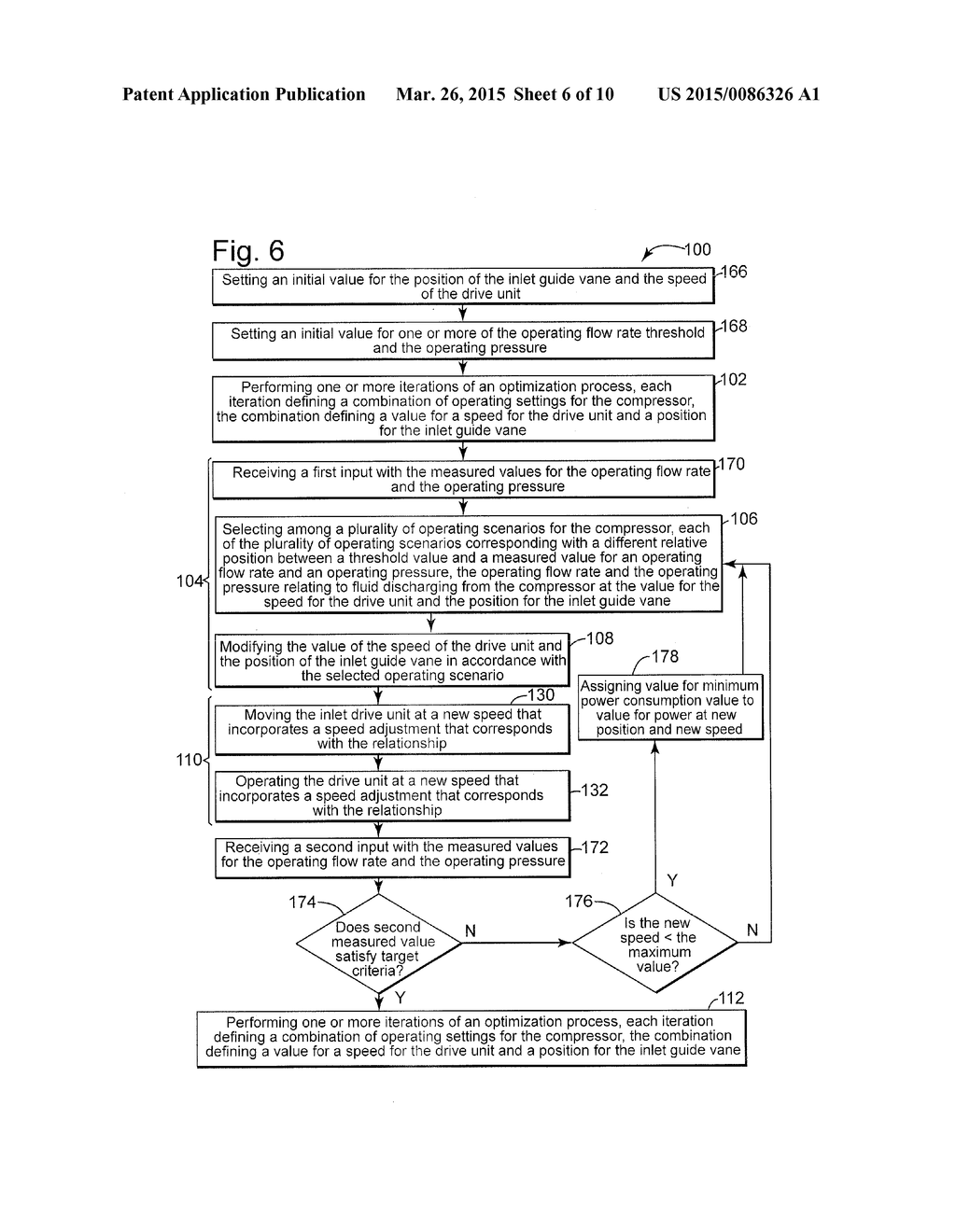 METHOD FOR OPTIMIZING PERFORMANCE OF A COMPRESSOR USING INLET GUIDE VANES     AND DRIVE SPEED AND IMPLEMENTATION THEREOF - diagram, schematic, and image 07