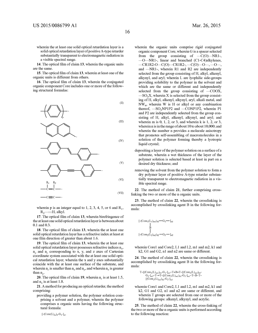 ORGANIC POLYMER COMPOUNDS SUITABLE FOR FORMING POSITIVE A-TYPE RETARDERS     AND METHODS OF PRODUCTION THEREOF - diagram, schematic, and image 32