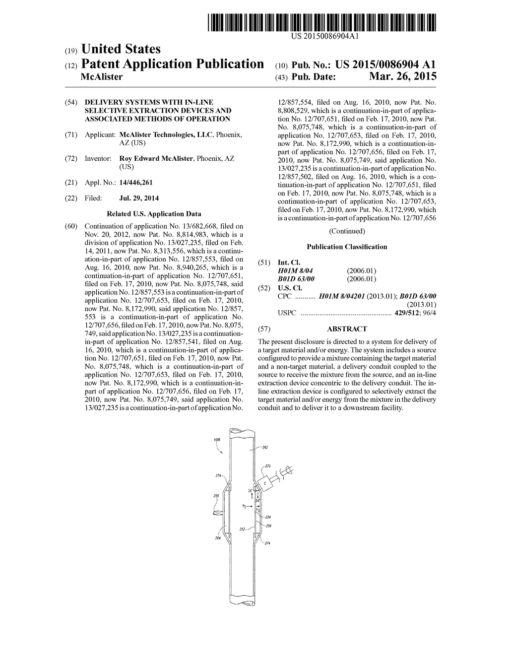 DELIVERY SYSTEMS WITH IN-LINE SELECTIVE EXTRACTION DEVICES AND ASSOCIATED     METHODS OF OPERATION - diagram, schematic, and image 01