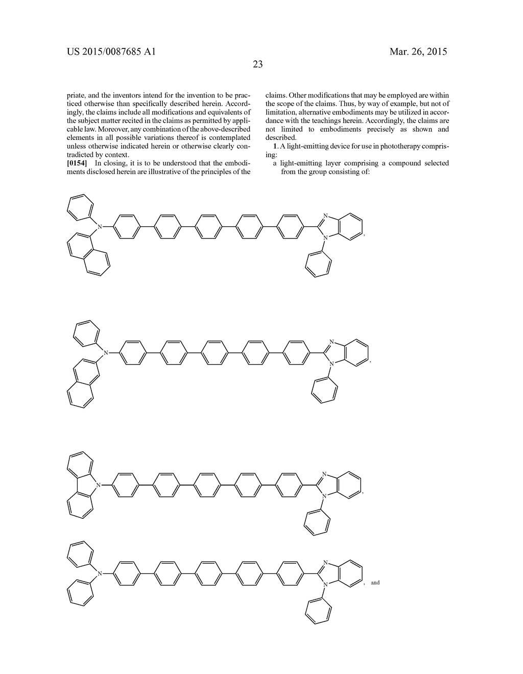 Phototherapy Devices and Methods Comprising Optionally Substituted     Quinquiesphenyl Compounds - diagram, schematic, and image 36