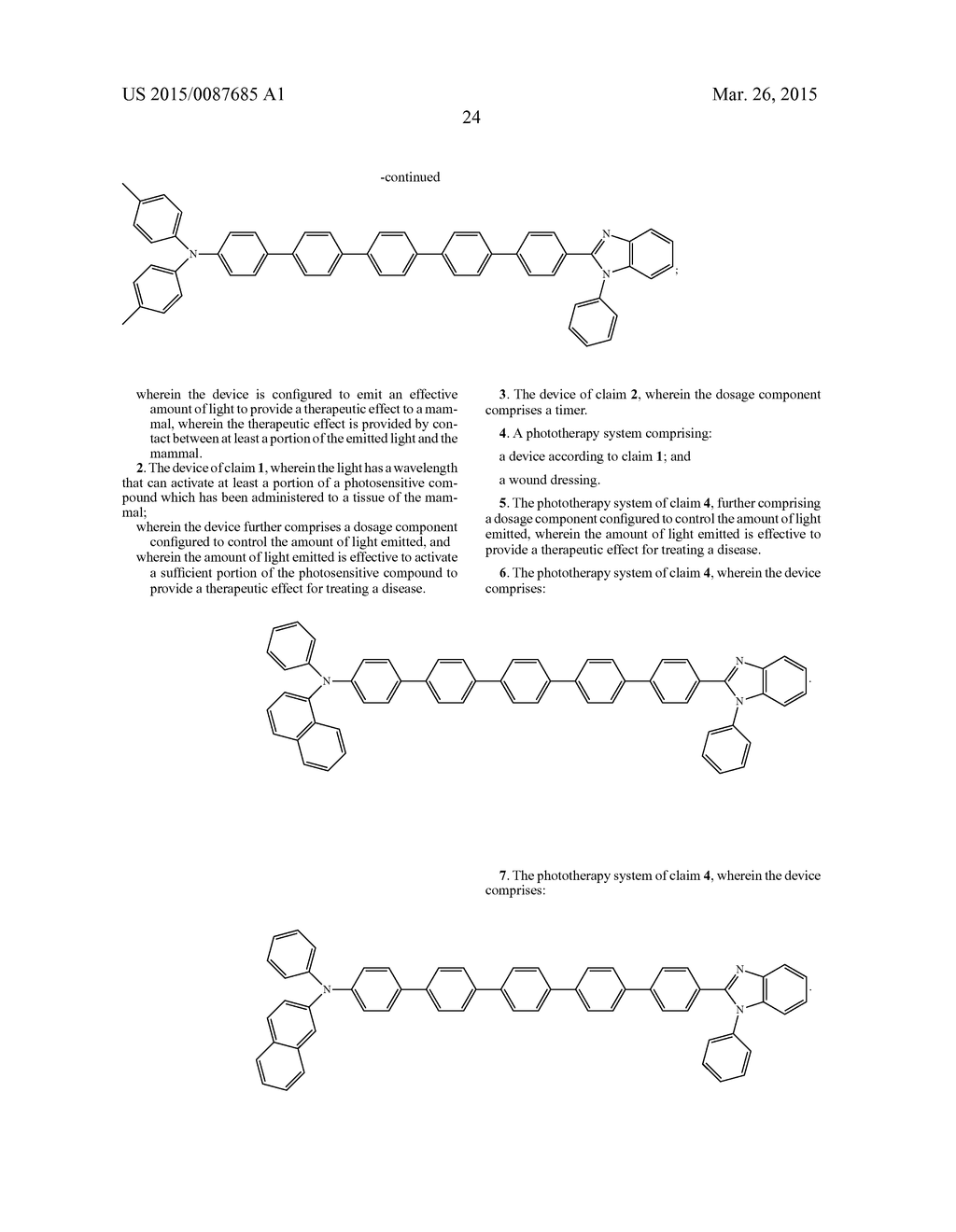 Phototherapy Devices and Methods Comprising Optionally Substituted     Quinquiesphenyl Compounds - diagram, schematic, and image 37