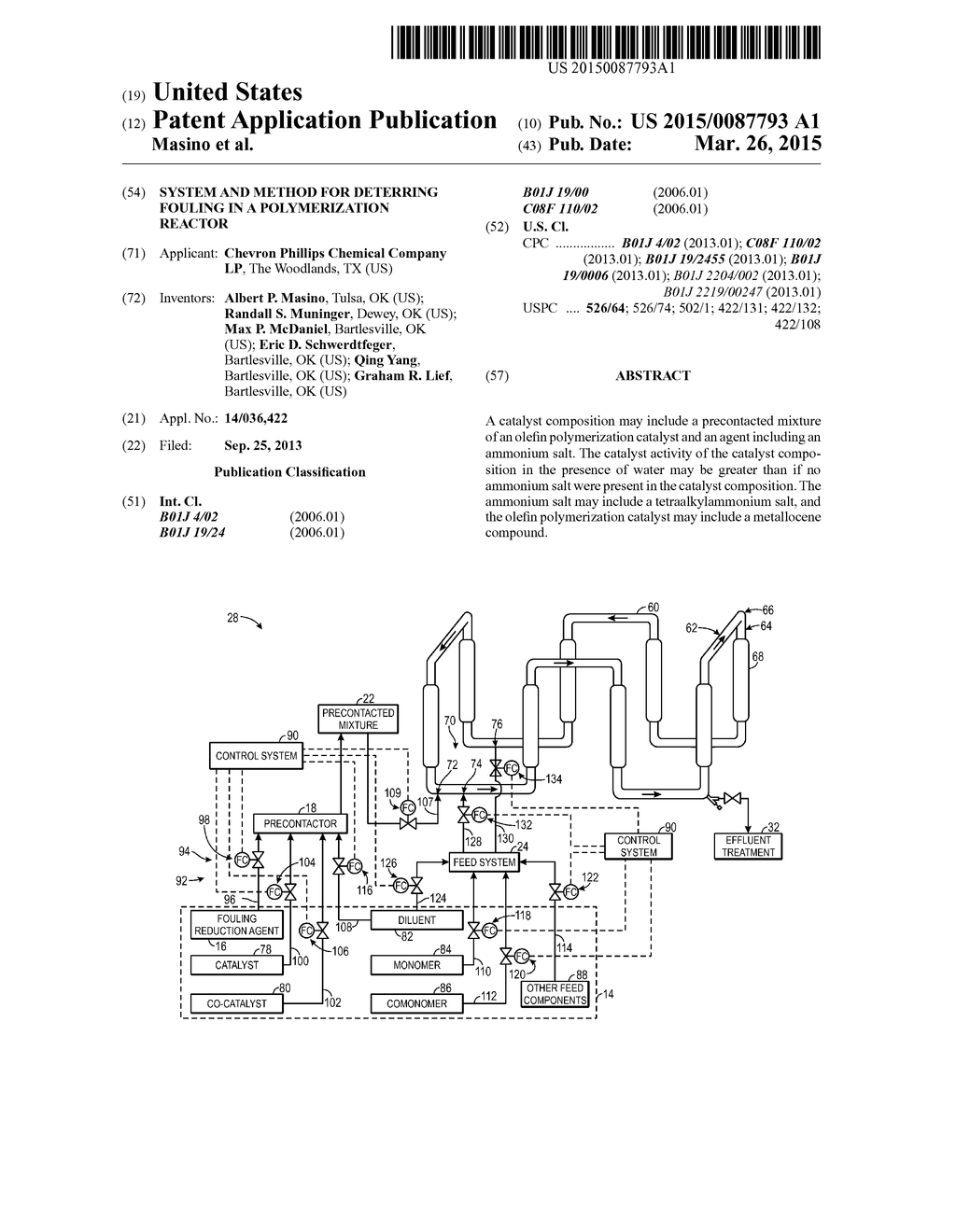 SYSTEM AND METHOD FOR DETERRING FOULING IN A POLYMERIZATION REACTOR - diagram, schematic, and image 01