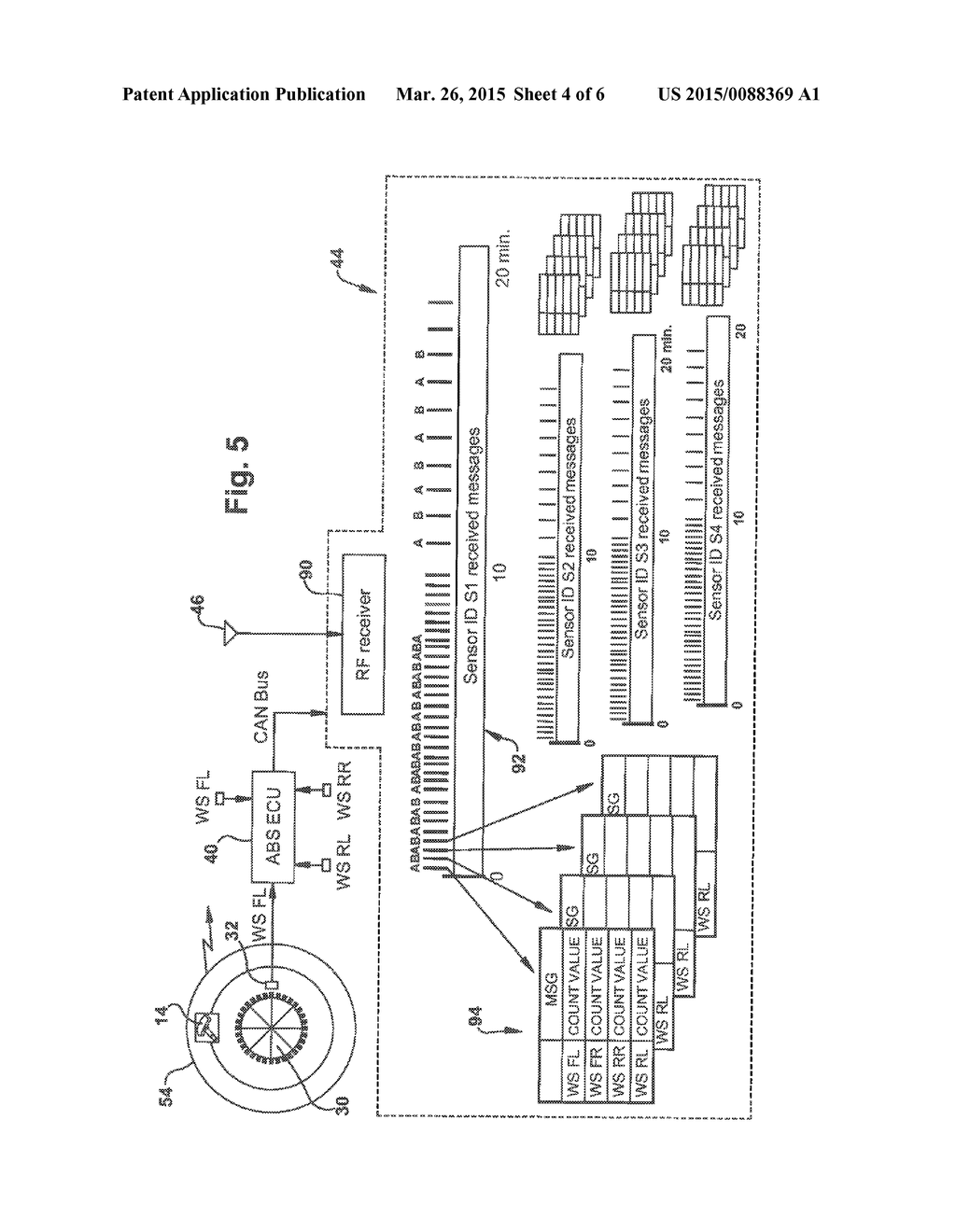 METHOD AND APPARATUS FOR DETERMINING TIRE CONDITION AND LOCATION USING     WHEEL SPEED SENSORS AND ACCELERATION SENSORS - diagram, schematic, and image 05