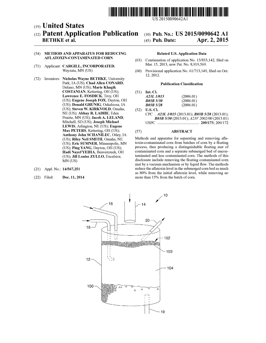 METHOD AND APPARATUS FOR REDUCING AFLATOXIN-CONTAMINATED CORN - diagram, schematic, and image 01