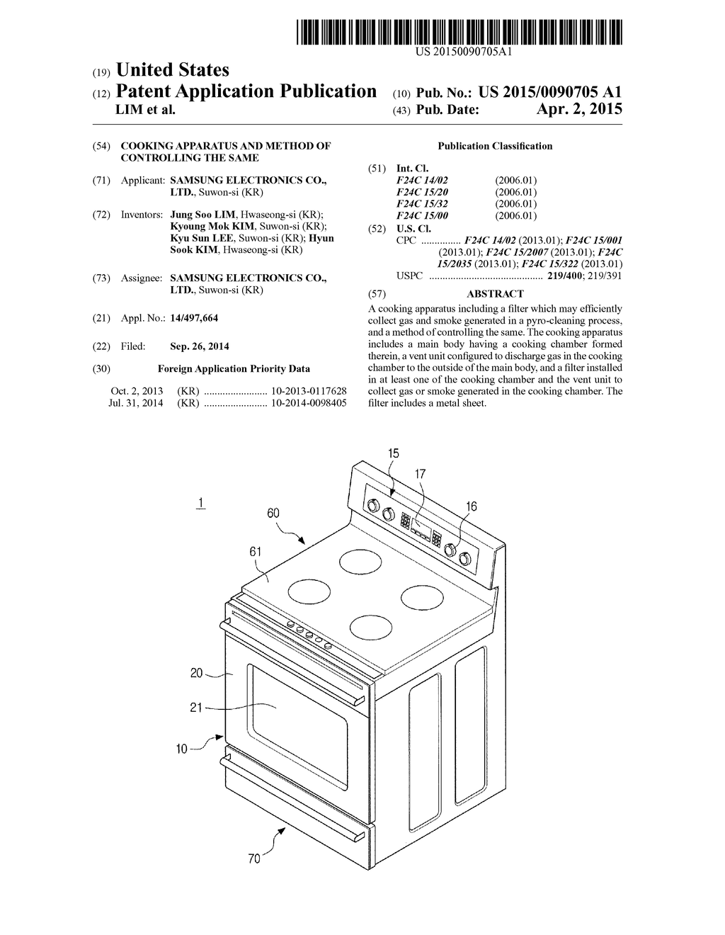 COOKING APPARATUS AND METHOD OF CONTROLLING THE SAME - diagram, schematic, and image 01