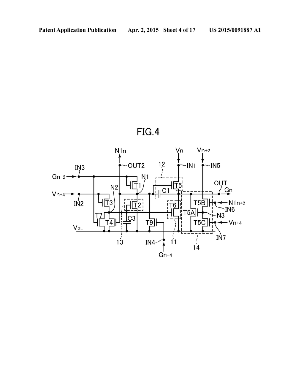 GATE SIGNAL LINE DRIVE CIRCUIT AND DISPLAY DEVICE - diagram, schematic, and image 05