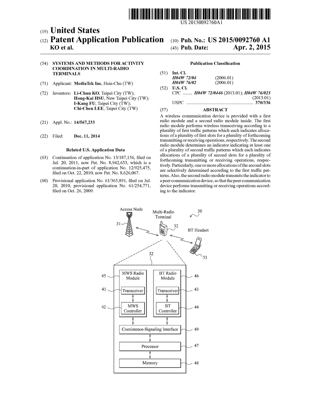 SYSTEMS AND METHODS FOR ACTIVITY COORDINATION IN MULTI-RADIO TERMINALS - diagram, schematic, and image 01