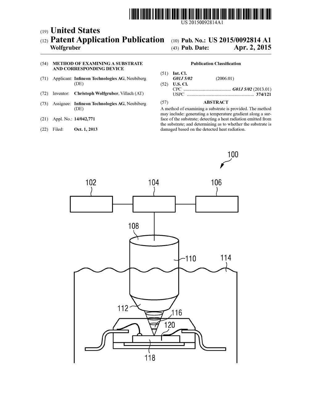 METHOD OF EXAMINING A SUBSTRATE AND CORRESPONDING DEVICE - diagram, schematic, and image 01