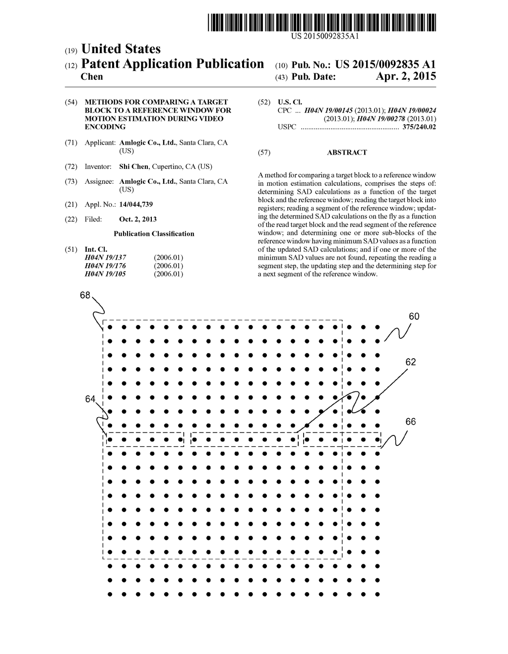 Methods for Comparing a Target Block to a Reference Window for Motion     Estimation during Video Encoding - diagram, schematic, and image 01