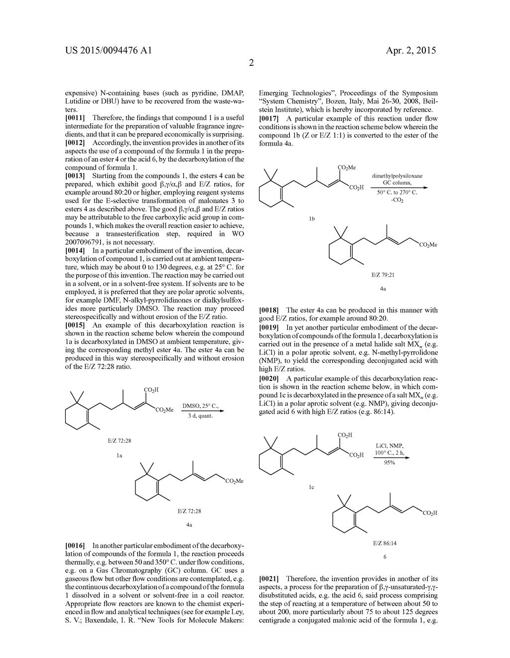 2-(ALKOXY OR ARYLOXY CARBONYL)-4-METHYL-6-(2,6,6-TRIMETHYLCYCLOHEX-1-     ENYL)HEX-2-ENOIC ACID COMPOUNDS, ITS PREPARATION AND USE - diagram, schematic, and image 03