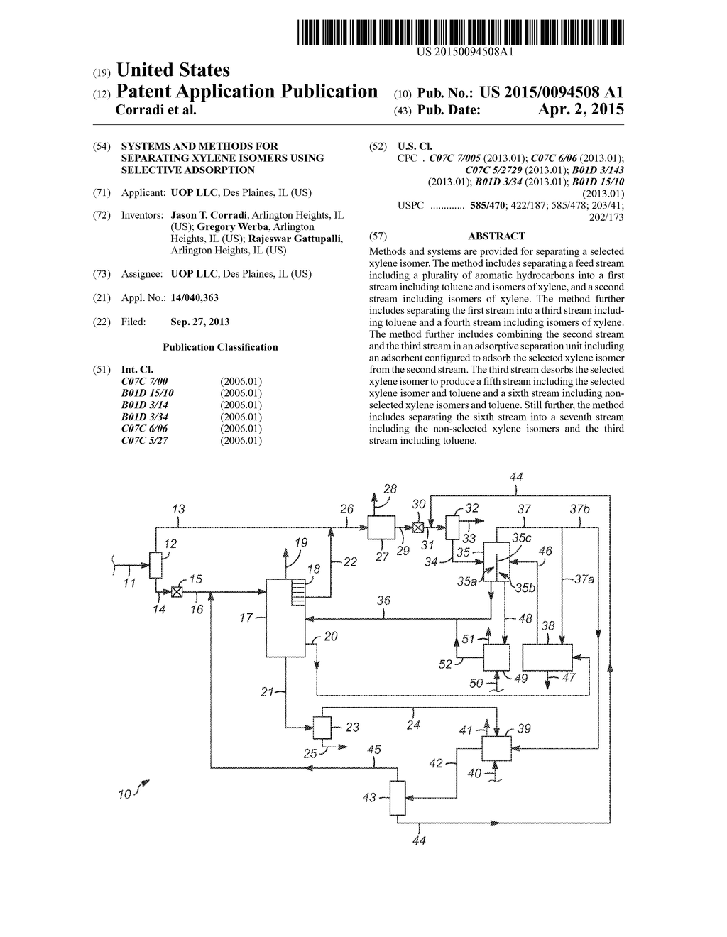 SYSTEMS AND METHODS FOR SEPARATING XYLENE ISOMERS USING SELECTIVE     ADSORPTION - diagram, schematic, and image 01