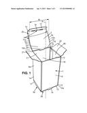 BOX AND PACK COMPRISING THE BOX BETWEEN FOUR CUPS diagram and image