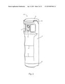 SPRING-BIASED FLIP TOP CASE FOR AN AEROSOL CANISTER diagram and image