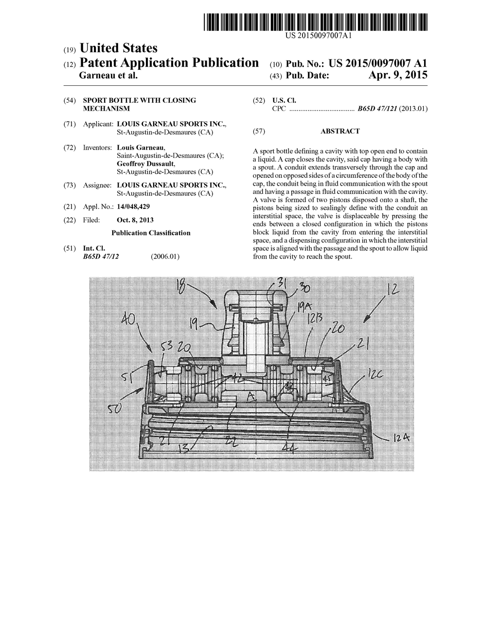 SPORT BOTTLE WITH CLOSING MECHANISM - diagram, schematic, and image 01