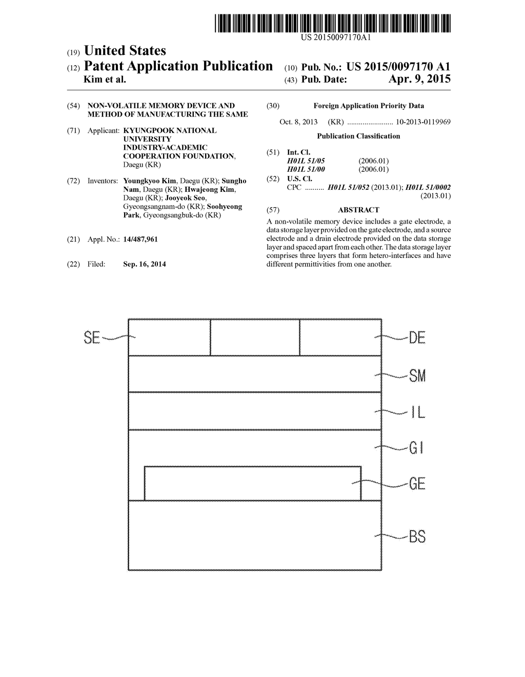 NON-VOLATILE MEMORY DEVICE AND METHOD OF MANUFACTURING THE SAME - diagram, schematic, and image 01