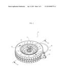 DEVICE FOR RAISING AND LOWERING A SPARE WHEEL OF A VEHICLE diagram and image