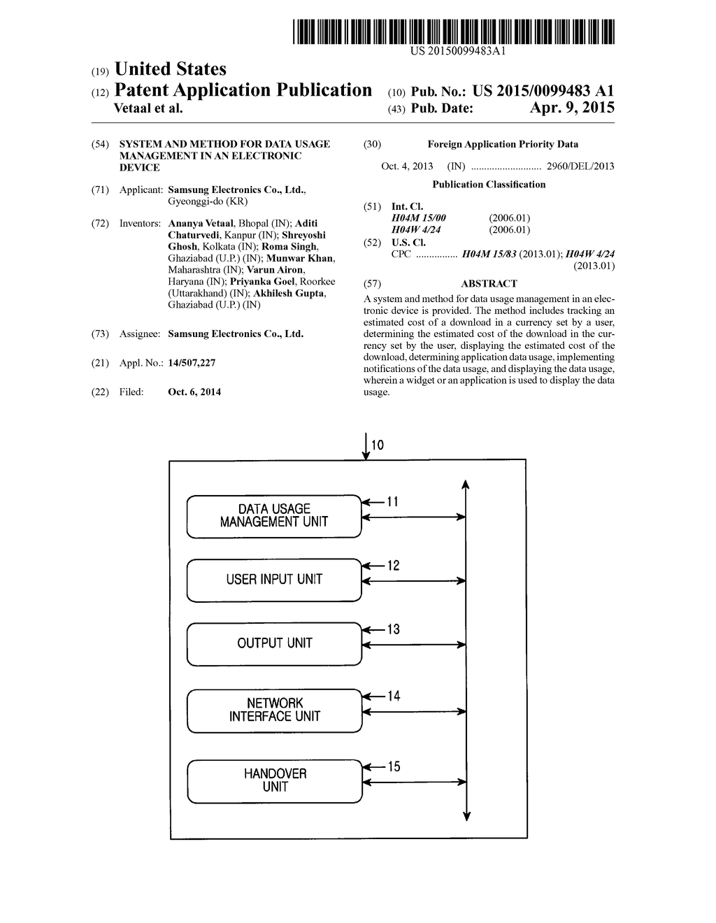 SYSTEM AND METHOD FOR DATA USAGE MANAGEMENT IN AN ELECTRONIC DEVICE - diagram, schematic, and image 01