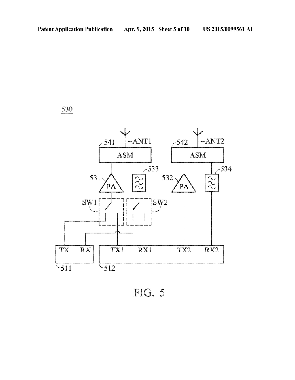 METHOD FOR CONTROLLING RF SIGNAL PROCESSING COMPONENTS AND COMMUNICATIONS     APPARATUS UTILIZING THE SAME - diagram, schematic, and image 06