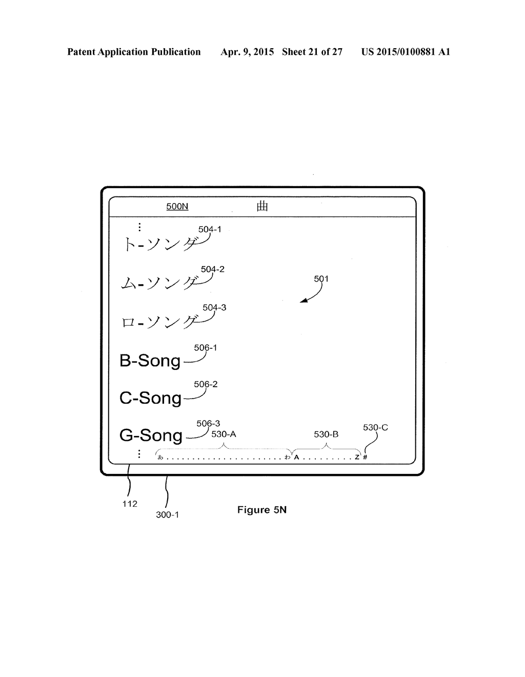 DEVICE, METHOD, AND GRAPHICAL USER INTERFACE FOR NAVIGATING A LIST OF     IDENTIFIERS - diagram, schematic, and image 22