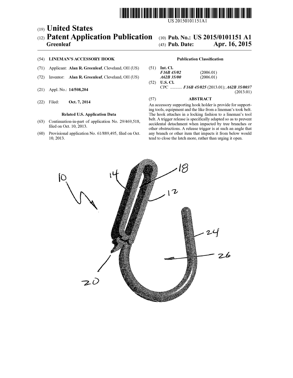 Lineman's Accessory Hook - diagram, schematic, and image 01