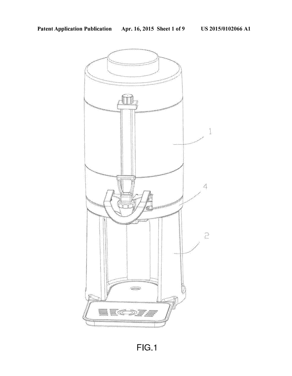 Beverage server with conveniently separable barrel body and base - diagram, schematic, and image 02