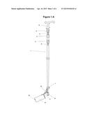 Monopod mounted solid pet waste collecting and disposing system diagram and image