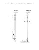 Monopod mounted solid pet waste collecting and disposing system diagram and image