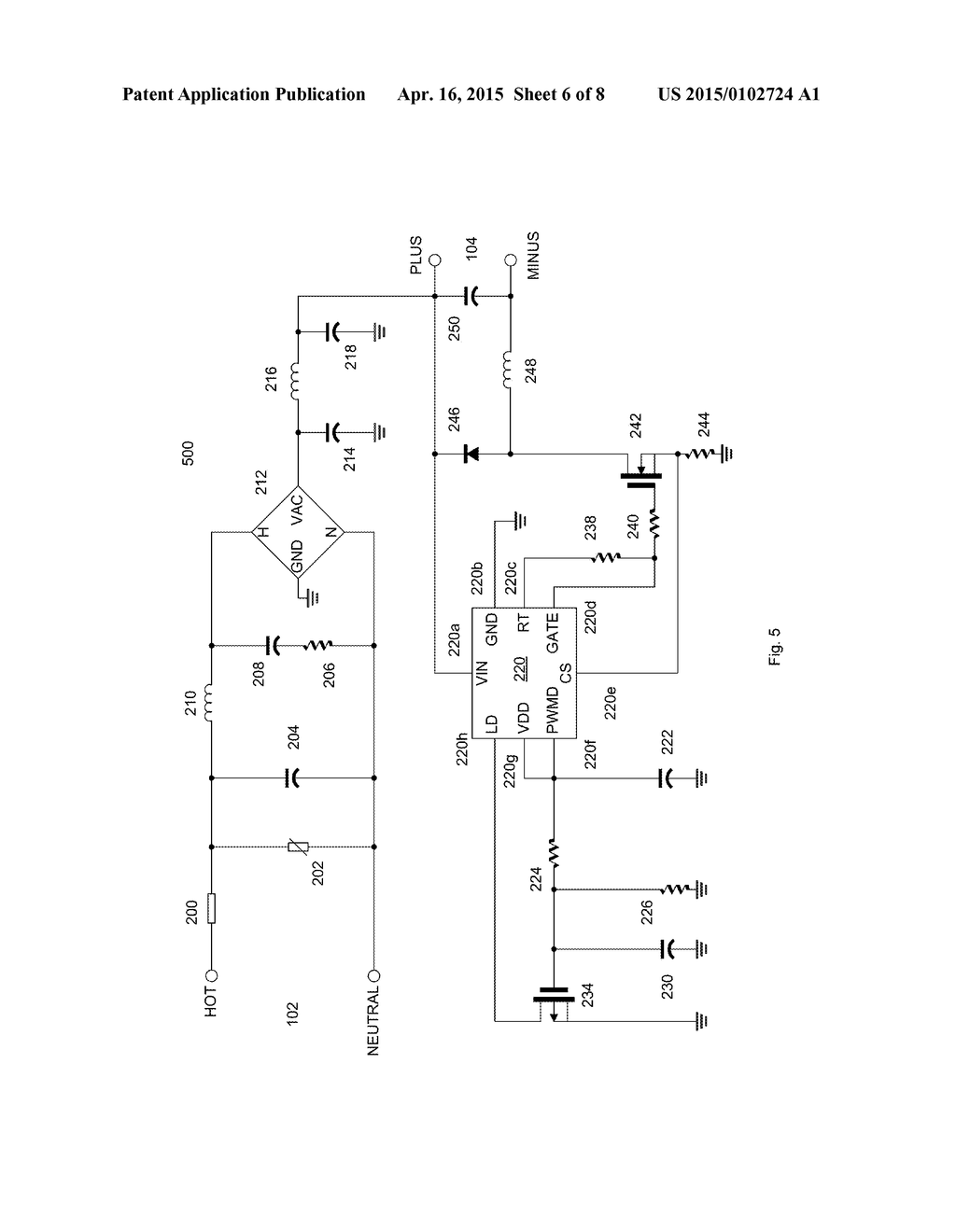 THERMAL PROTECTION CIRCUIT FOR AN LED BULB - diagram, schematic, and image 07