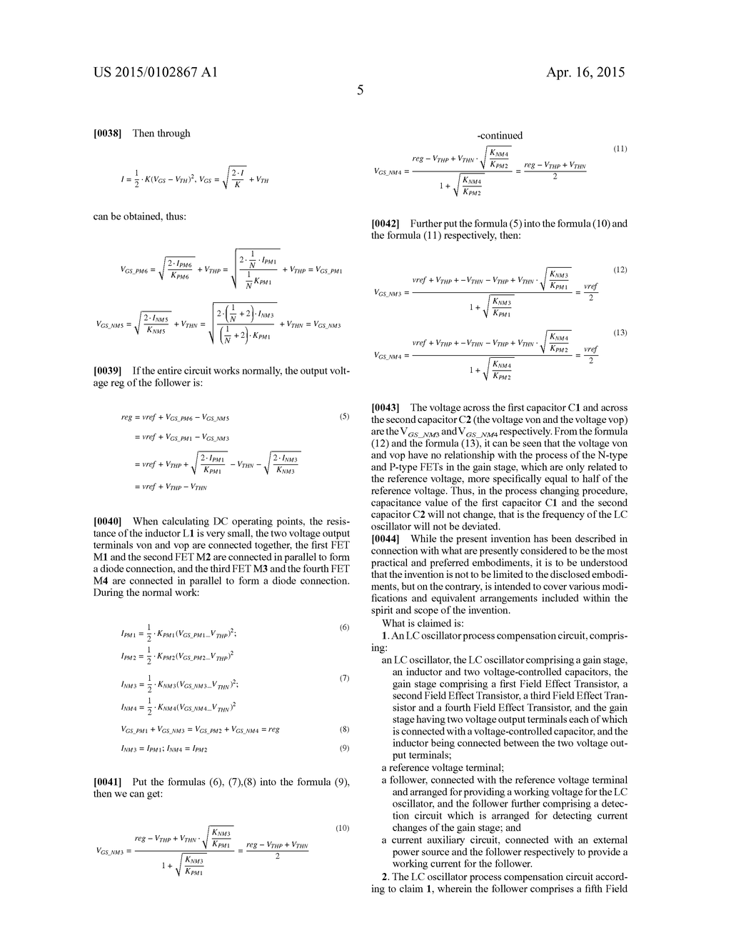 LC OSCILLATOR PROCESS COMPENSATION CIRCUIT - diagram, schematic, and image 07