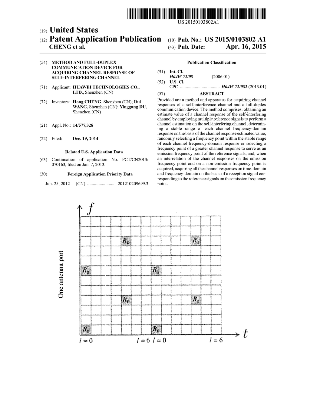 METHOD AND FULL-DUPLEX COMMUNICATION DEVICE FOR ACQUIRING CHANNEL RESPONSE     OF SELF-INTERFERING CHANNEL - diagram, schematic, and image 01