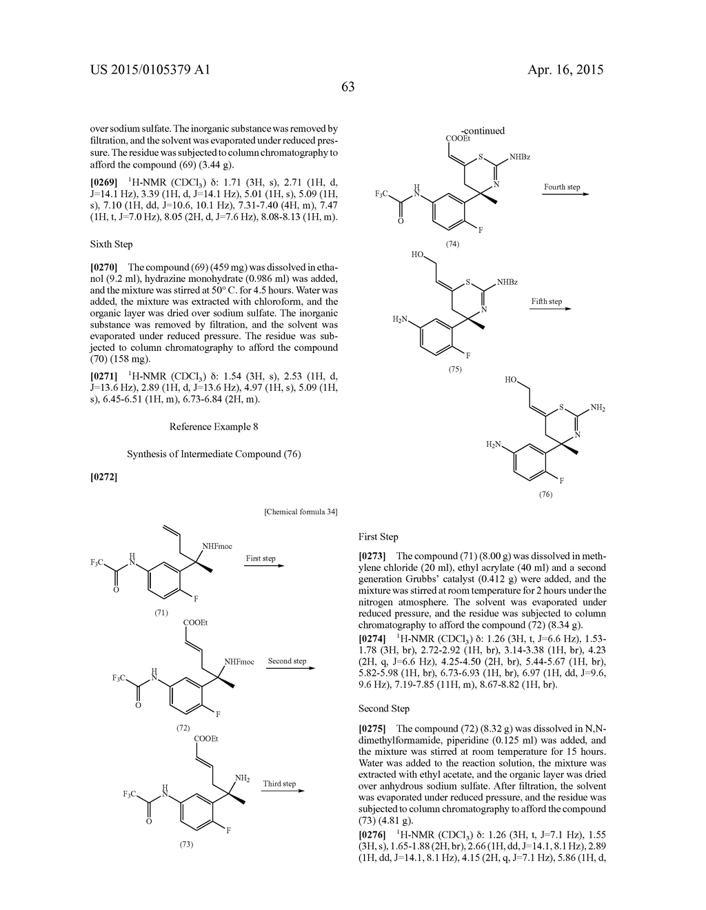 SULFUR-CONTAINING HETEROCYCLIC DERIVATIVE HAVING BETA SECRETASE INHIBITORY     ACTIVITY - diagram, schematic, and image 64