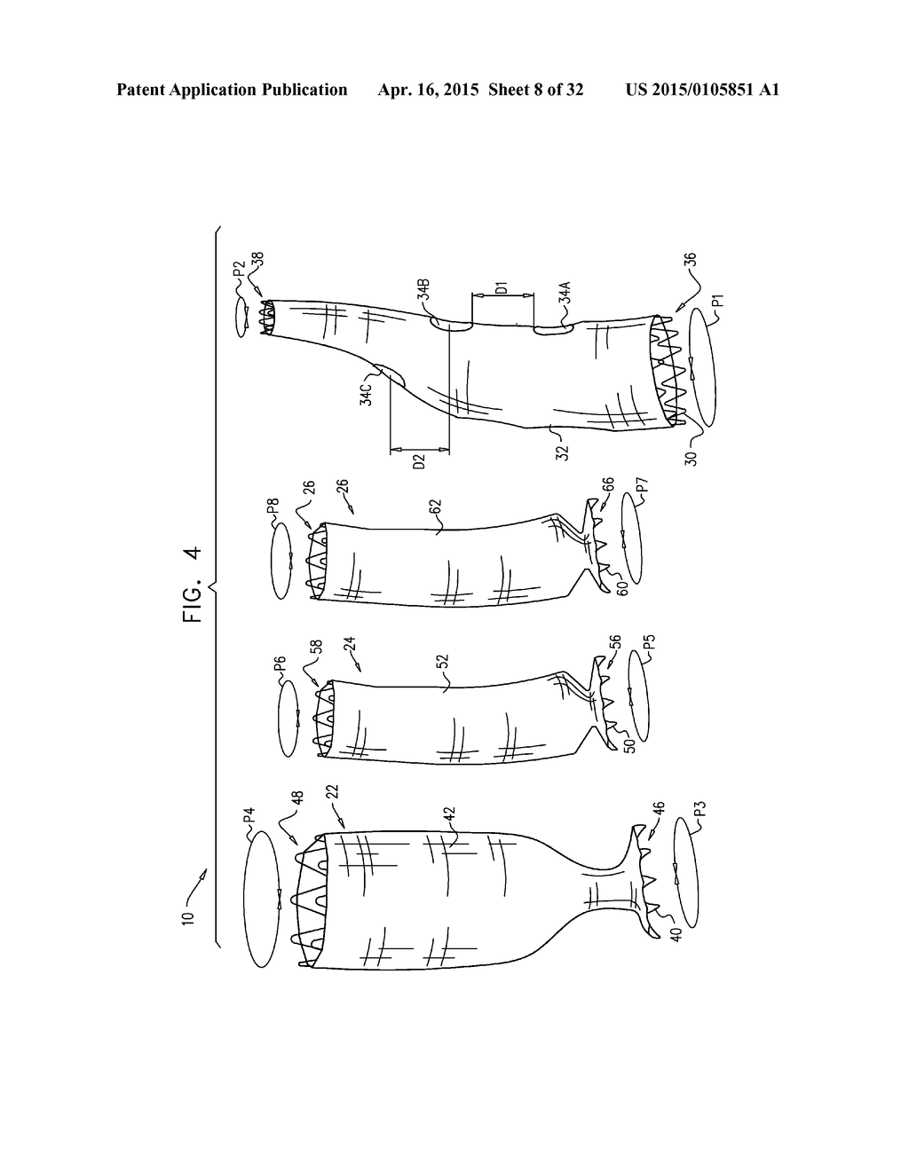 MULTI-COMPONENT STENT-GRAFT SYSTEM FOR IMPLANTATION IN A BLOOD VESSEL WITH     MULTIPLE BRANCHES - diagram, schematic, and image 09