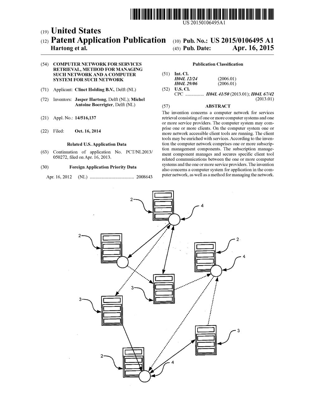 Computer Network for Services Retrieval, Method for Managing Such Network     and a Computer System for Such Network - diagram, schematic, and image 01