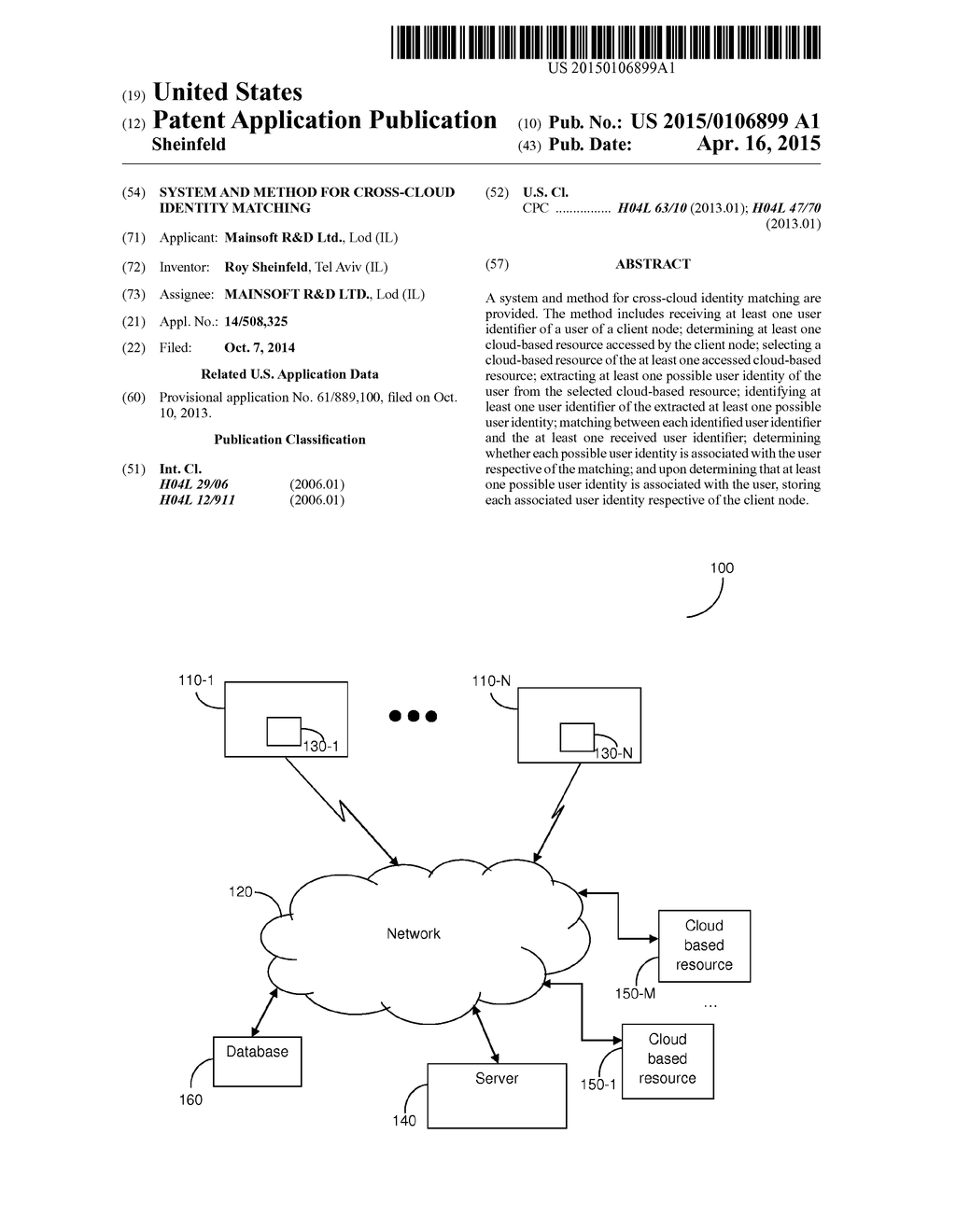 SYSTEM AND METHOD FOR CROSS-CLOUD IDENTITY MATCHING - diagram, schematic, and image 01