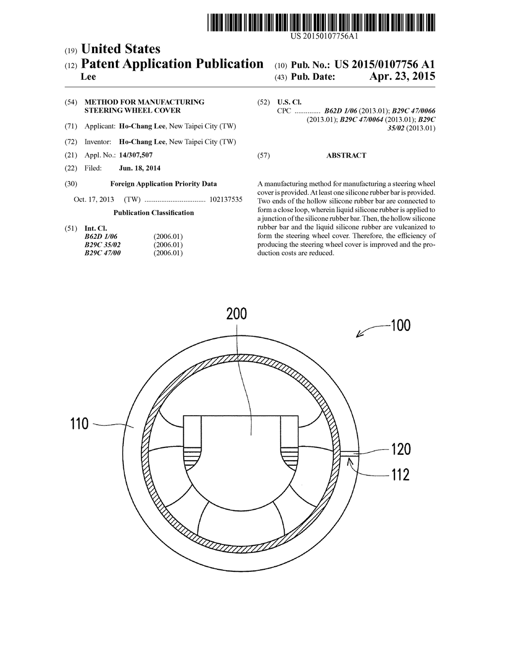 METHOD FOR MANUFACTURING STEERING WHEEL COVER - diagram, schematic, and image 01