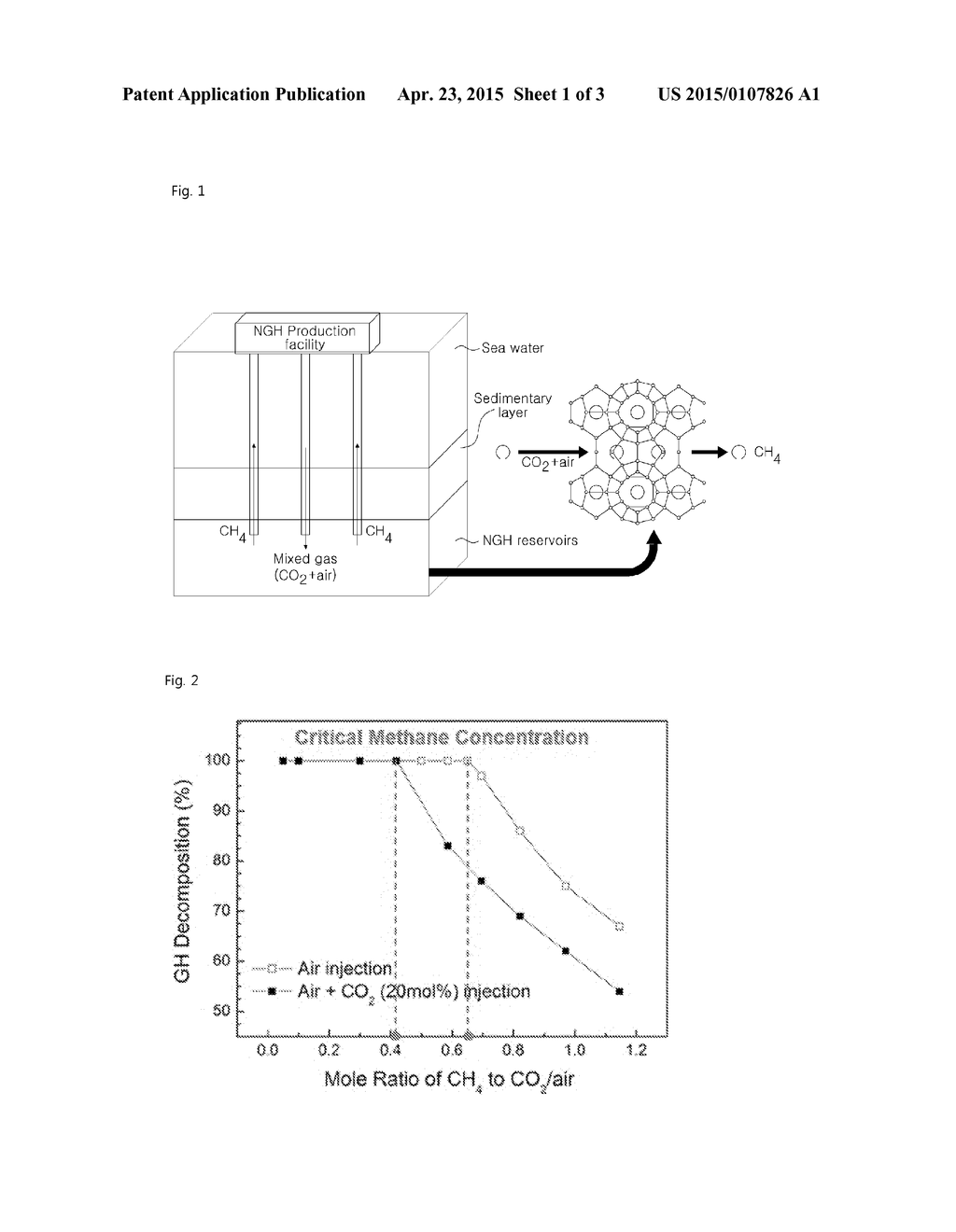 Method for Recovering Methane Gas from Natural Gas Hydrate by Injecting     CO2 and Air Mixed Gas - diagram, schematic, and image 02