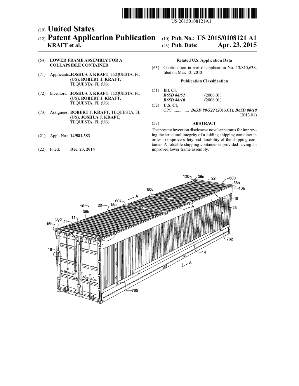 LOWER FRAME ASSEMBLY FOR A COLLAPSIBLE CONTAINER - diagram, schematic, and image 01