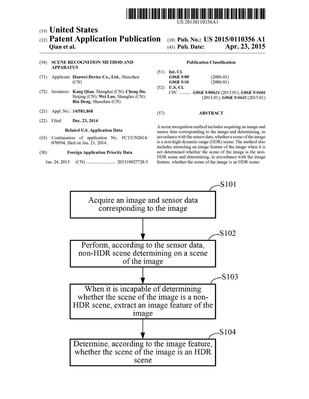 Scene Recognition Method and Apparatus - diagram, schematic, and image 01