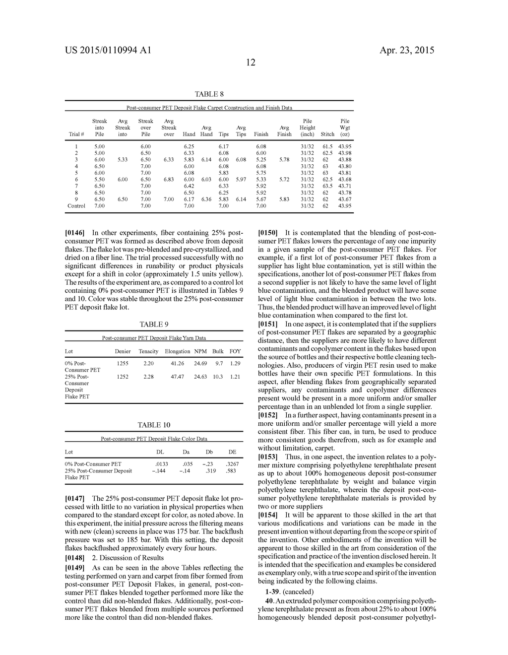 Recycled Polyethylene Terephthalate Compositions, Fibers and Articles     Produced Therefrom, and Methods For Producing Same - diagram, schematic, and image 15