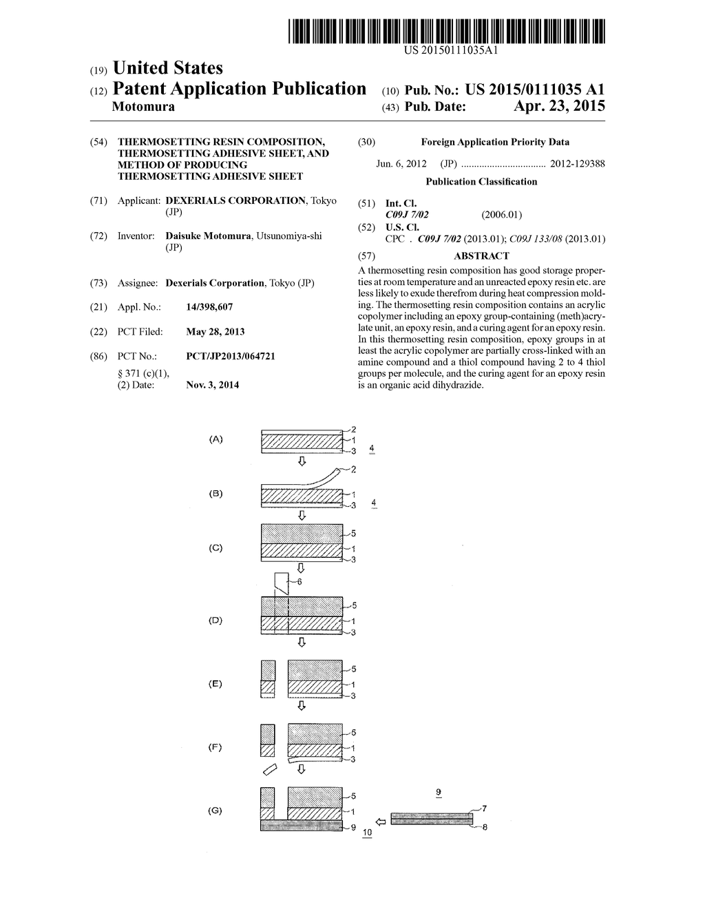 THERMOSETTING RESIN COMPOSITION, THERMOSETTING ADHESIVE SHEET, AND METHOD     OF PRODUCING THERMOSETTING ADHESIVE SHEET - diagram, schematic, and image 01