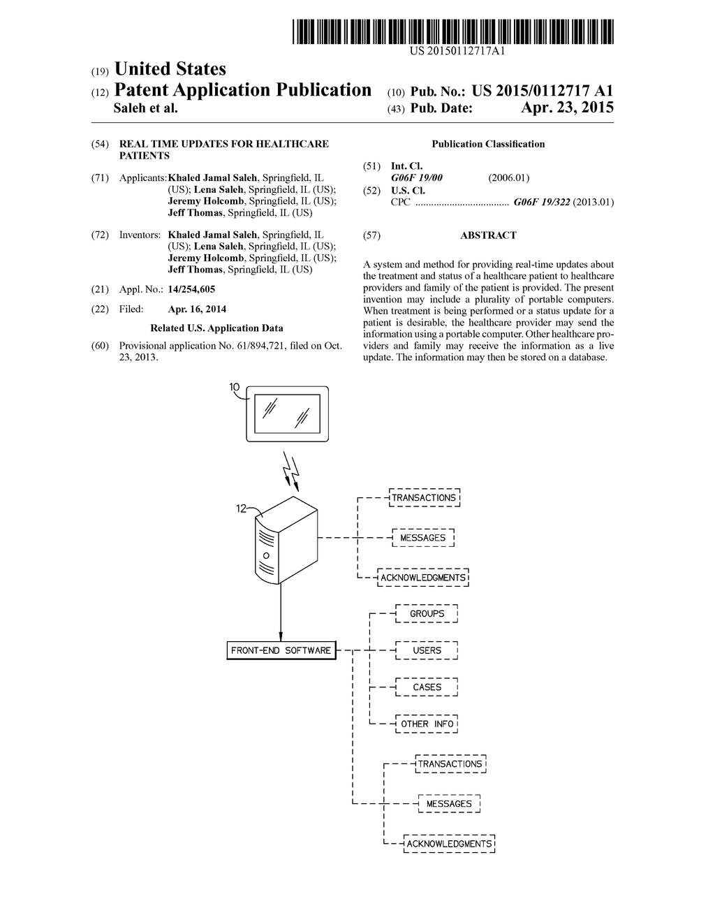 REAL TIME UPDATES FOR HEALTHCARE PATIENTS - diagram, schematic, and image 01