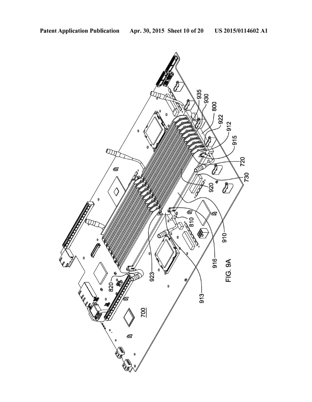 FABRICATING COOLED ELECTRONIC SYSTEM WITH LIQUID-COOLED COLD PLATE AND     THERMAL SPREADER - diagram, schematic, and image 11