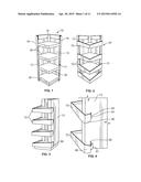 CORRUGATED DISPLAY RACK WITH CANTILEVERED SHELVES diagram and image