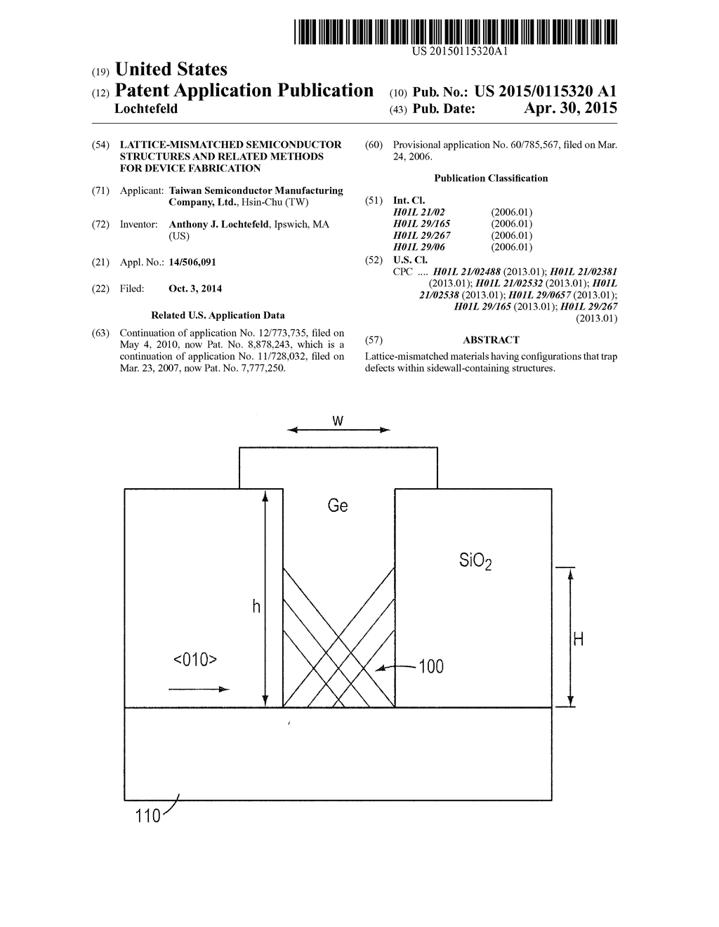 Lattice-Mismatched Semiconductor Structures and Related Methods for Device     Fabrication - diagram, schematic, and image 01